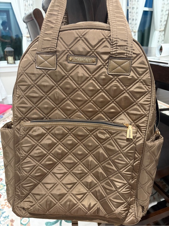 Joan & David Handbags - Joan David Quilted Backpack - Taupe/ Brown